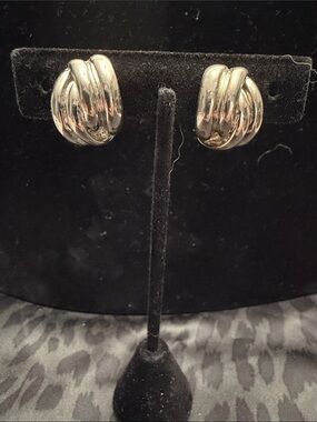 Classic Silver-Tone Knot Clip-On Earrings
